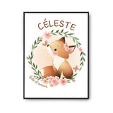 Affiche Céleste Bébé d'amour Renard - Planetee