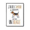 Affiche Amour à donner Beagle - Planetee