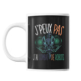 Mug Combat de robots j'peux pas Noir - Planetee