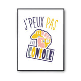 Affiche Console j'peux pas Blanc Premium - Planetee