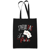 Sac Tote Bag Poker Je peux pas Noir - Planetee