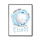 Affiche bébé prénom Eliott Éléphant - Planetee