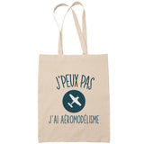 Sac Tote Bag J'peux pas Aéromodélisme beige - Planetee