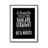 Affiche Highland Straight Je travaille dur - Planetee