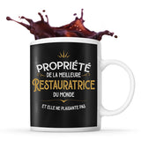 Mug noir Propriété de la Meilleure Restauratrice - Planetee