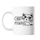 Mug Chat m'enerve Blanc - Planetee