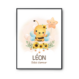 Affiche Léon bébé d'amour abeille - Planetee