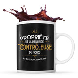 Mug noir Propriété de la Meilleure Contrôleuse - Planetee
