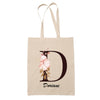 Tote Bag beige Doriane Lettre Fleur - Planetee