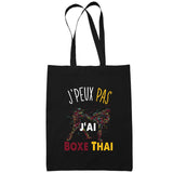 Sac Tote Bag Boxe Thai Muay-Tha‹ Je peux pas Noir - Planetee