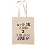 Sac Tote Bag poney j'peux pas 2 beige - Planetee