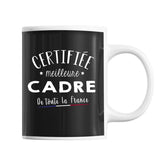 Mug Femme Cadre Meilleure de France | Tasse Noire métier - Planetee