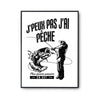 Affiche pêche j'peux pas Blanc Premium - Planetee