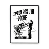 Affiche pêche j'peux pas Blanc Premium - Planetee
