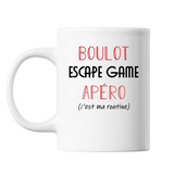 Mug Escape Game C'est ma Routine Blanc - Planetee