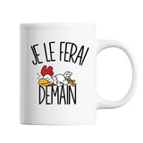 Mug Cop Poule Je le ferai demain - Planetee