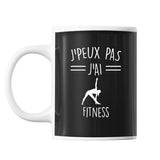 Mug Fitness j'peux pas Noir - Planetee