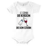 Body bébé Le copain de boisson de son cousin Vin - Planetee