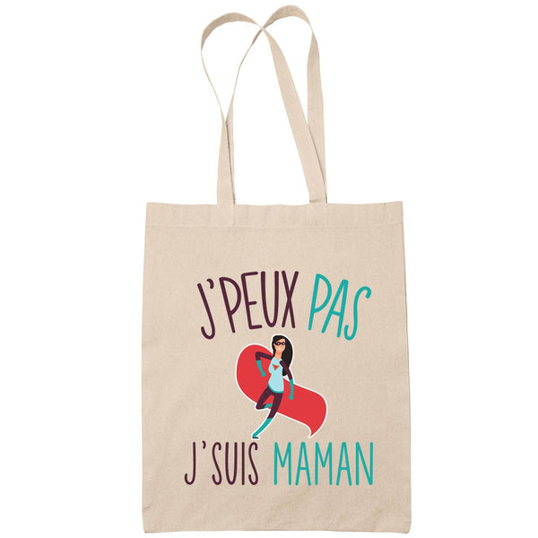 Sac Tote Bag J'peux pas Maman beige - Planetee