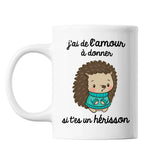 Mug Amour herisson Blanc - Planetee