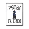 Affiche Kendo j'peux pas Blanc Premium - Planetee