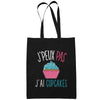 Sac Tote Bag Cupcakes Je peux pas Noir - Planetee