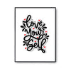 Affiche Amour Love Yourself blanc - Planetee