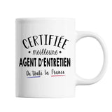 Mug Femme Agent d'entretien Meilleure de France | Tasse Blanc métier - Planetee