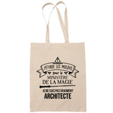 Sac Tote Bag Architecte avec les Moldus beige - Planetee