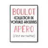 Affiche Collection de Voitures Anciennes C'est ma Routine - Planetee