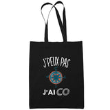 Sac Tote Bag Course D'Orientation Je peux pas Noir - Planetee