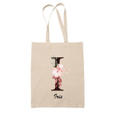 Tote Bag beige Iris Lettre Fleur - Planetee