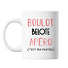 Mug Belote C'est ma Routine Blanc - Planetee