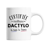 Mug Femme Dactylo Meilleure de France | Tasse Blanc métier - Planetee