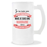Chope de bière Marraine Superwoman - Planetee