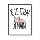 Affiche chat sphynx Je le ferai demain - Planetee