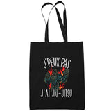 Sac Tote Bag Jiu Jitsu Je peux pas Noir - Planetee