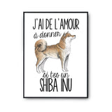 Affiche Amour à donner Shiba Inu - Planetee