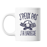 Mug Barbecue toque cuisinier j'peux pas Blanc - Planetee