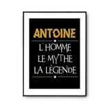 Affiche Antoine prénom mythe légende Jaune - Planetee