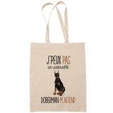 Sac Tote Bag doberman j'peux pas beige - Planetee