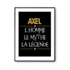 Affiche Axel prénom mythe légende Jaune - Planetee