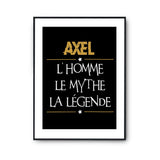 Affiche Axel prénom mythe légende Jaune - Planetee