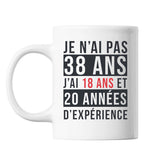 Mug 38 Ans Expérience Blanc - Planetee