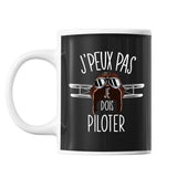Mug Aviation pilote j'peux pas Noir - Planetee