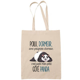 Sac Tote Bag panda dormeur beige - Planetee