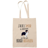 Sac Tote Bag berger australien amour beige - Planetee