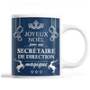 Tasse Noël Secrétaire de Direction femme Bleu - Planetee