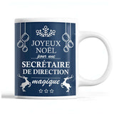 Tasse Noël Secrétaire de Direction femme Bleu - Planetee
