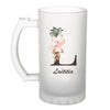 Chope de bière Laëtitia Lettre Fleur - Planetee